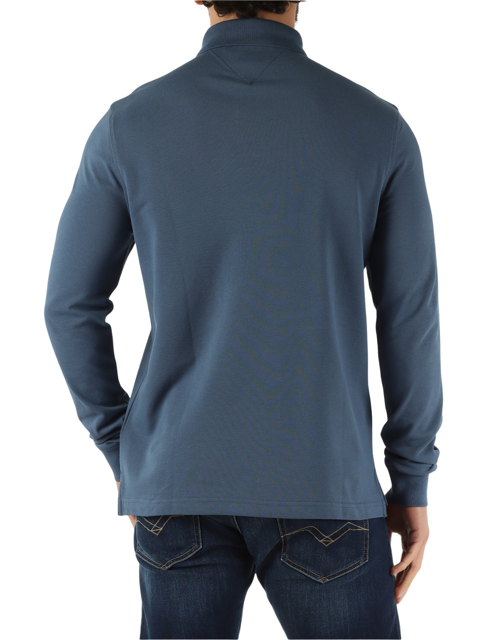 BLU CHIARO | Polo manica lunga regular fit in cotone stretch