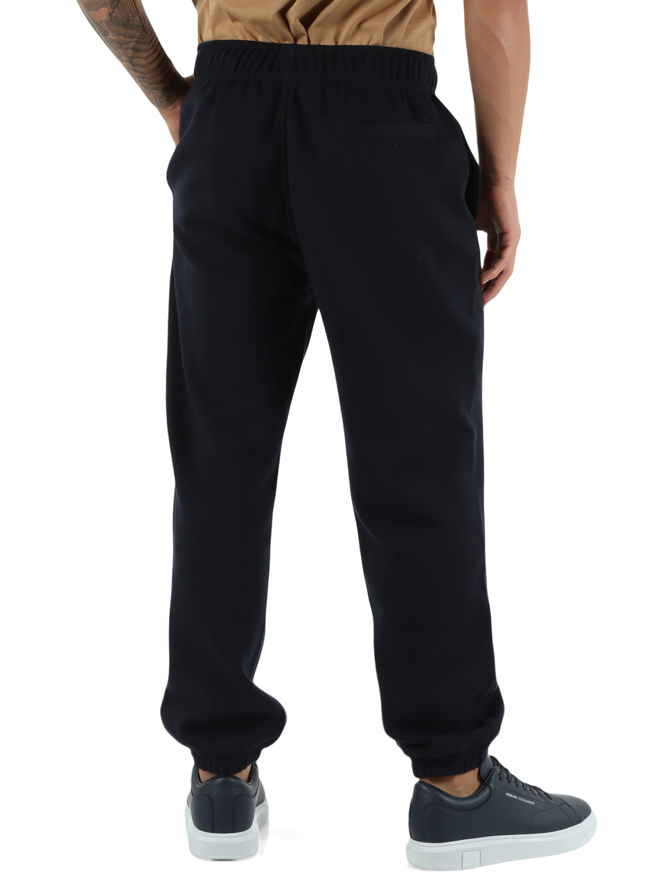 BLU SCURO | Pantaloni sportivi felpati con ricamo logo frontale