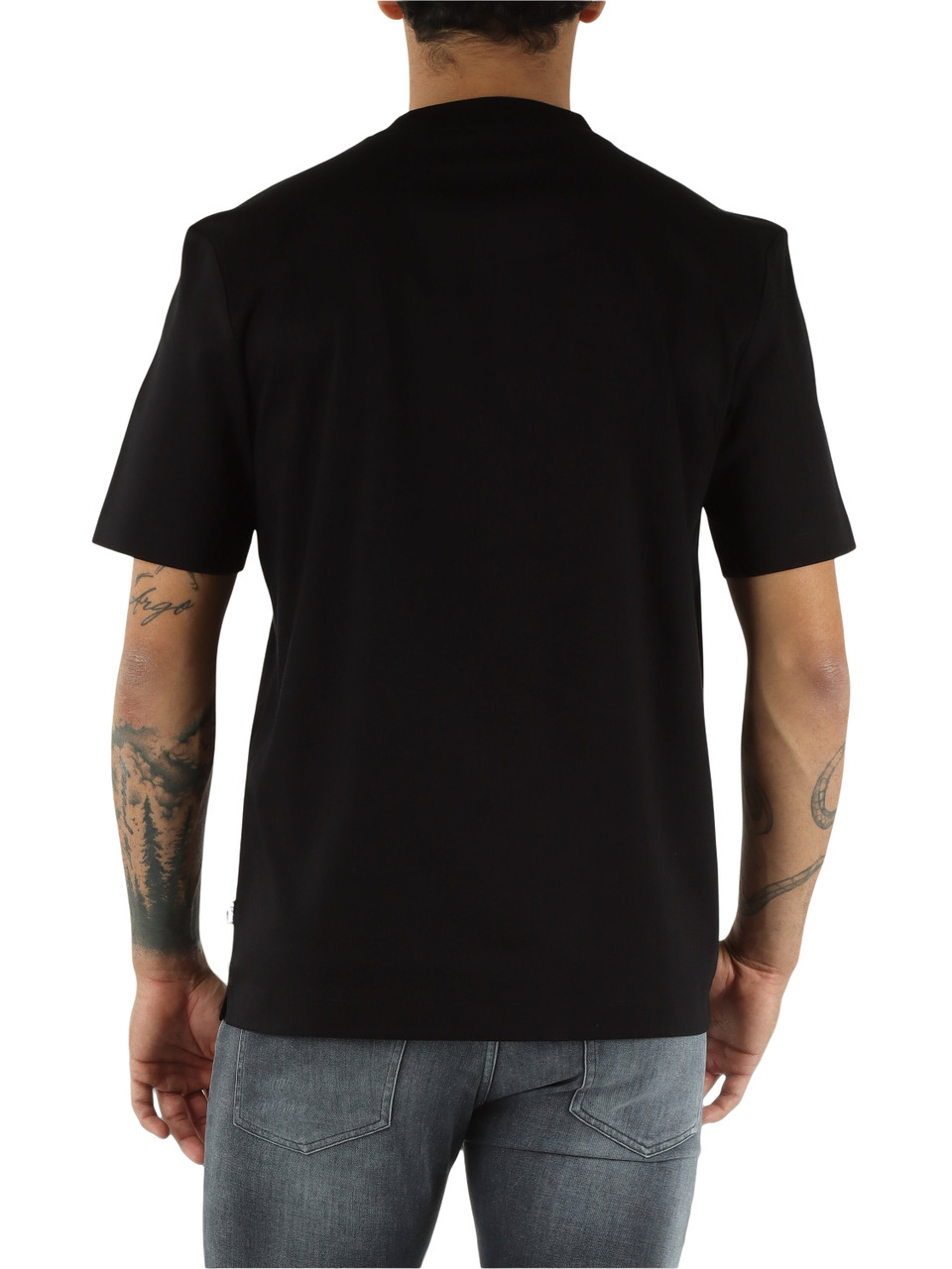 NERO | T-shirt in cotone mercerizzato con patch logo