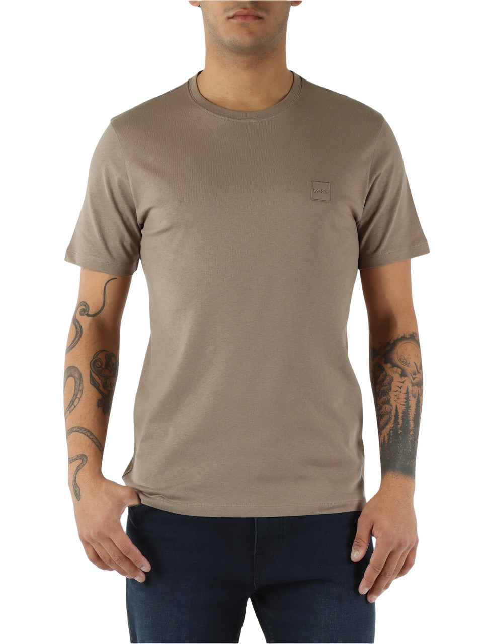 TORTORA | T-shirt in cotone con patch logo frontale
