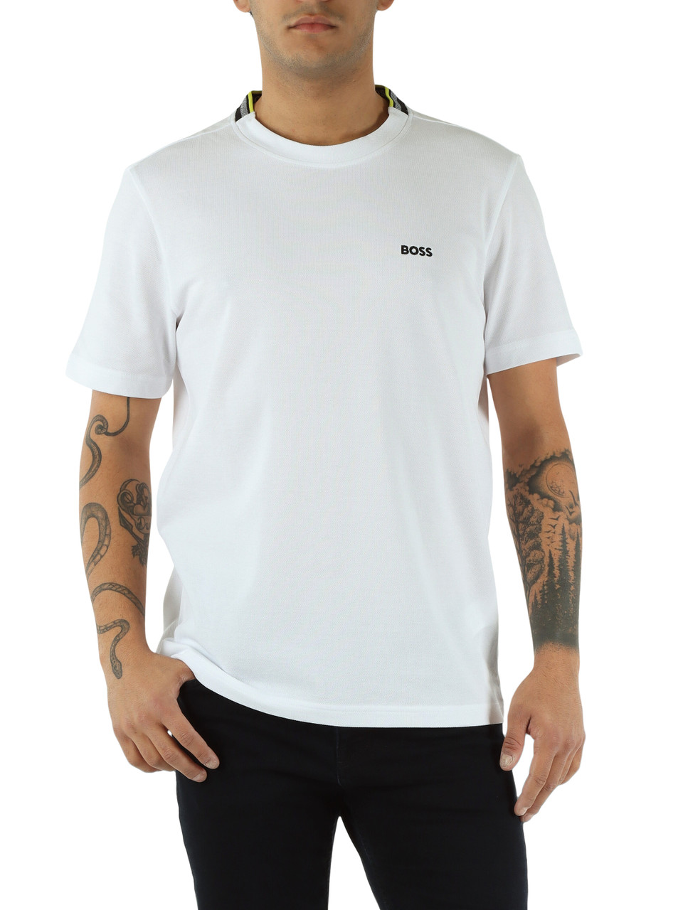 BIANCO | T-shirt in cotone piquet con ricamo logo