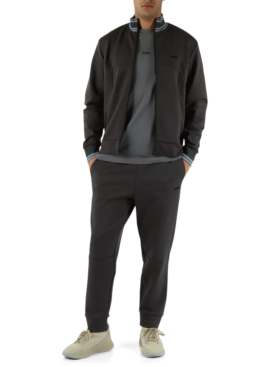 GRIGIO SCURO | Pantaloni sportivi in misto cotone con scritta logo