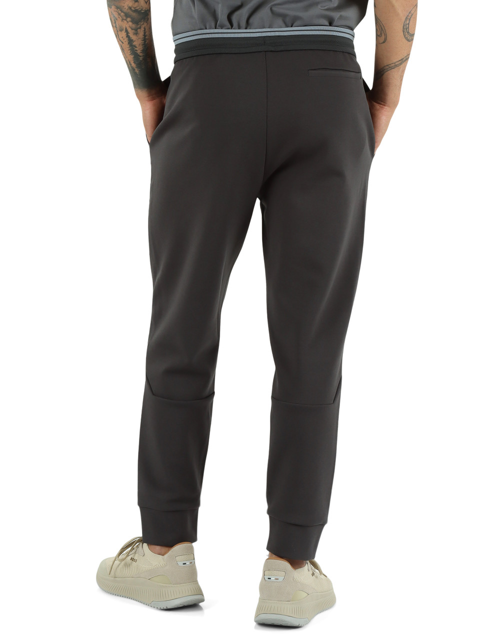 GRIGIO SCURO | Pantaloni sportivi in misto cotone con scritta logo