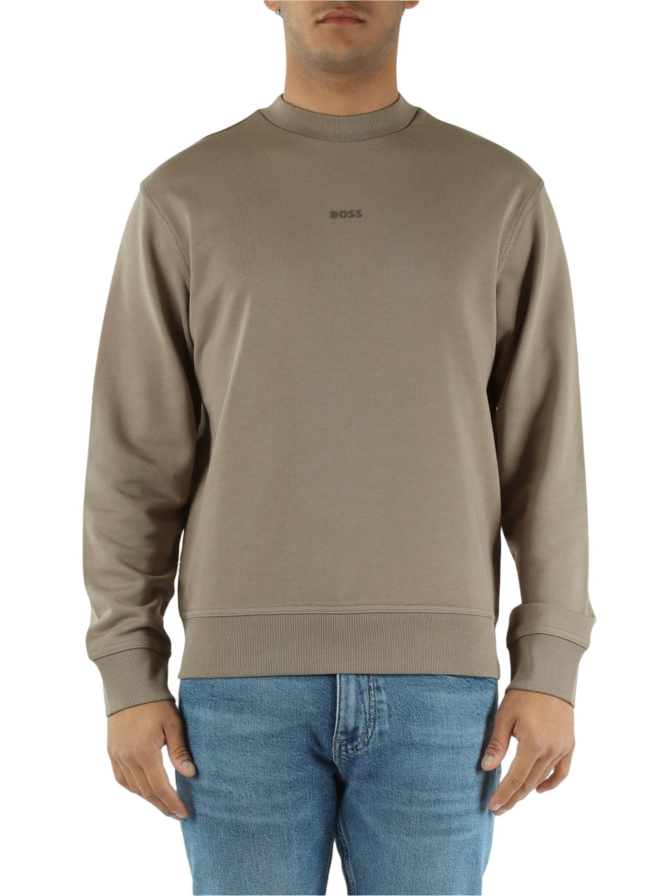 TORTORA | Felpa girocollo in cotone garzato