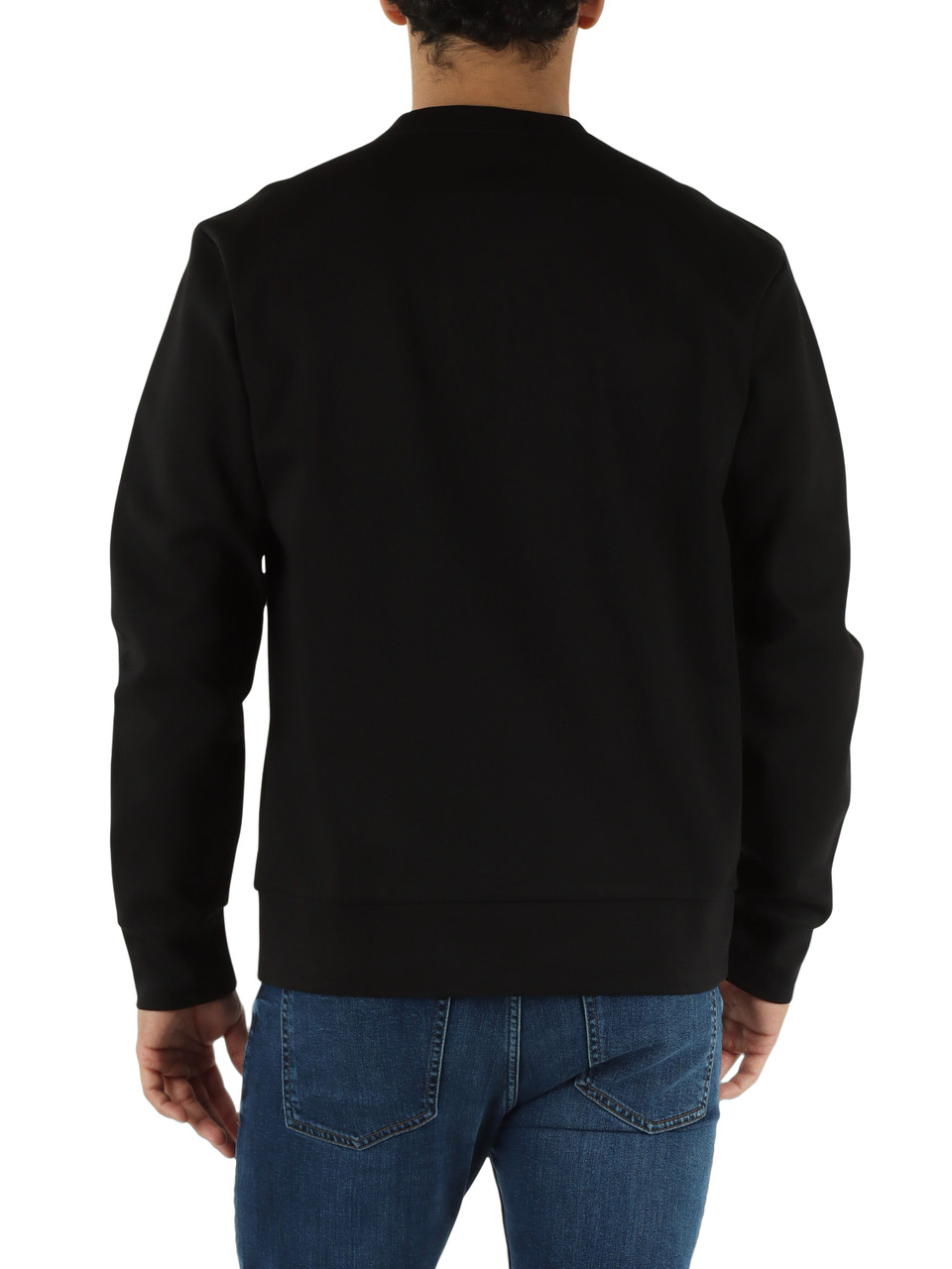 NERO | Felpa girocollo in misto cotone con patch logo