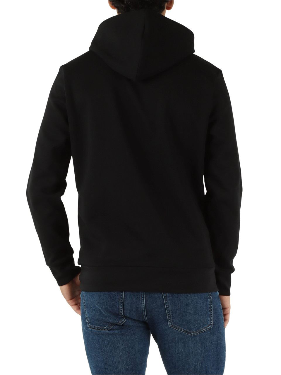 NERO | Felpa in misto cotone con cappuccio e scritta logo