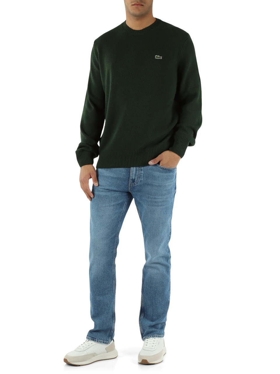 VERDE | Maglia girocollo classic fit in lana