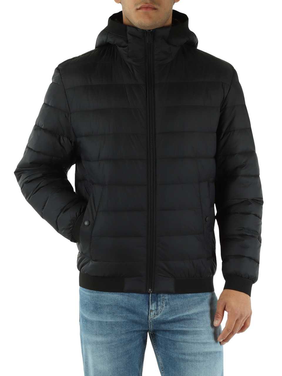 NERO | Giubbotto imbottito trapuntato con cappuccio