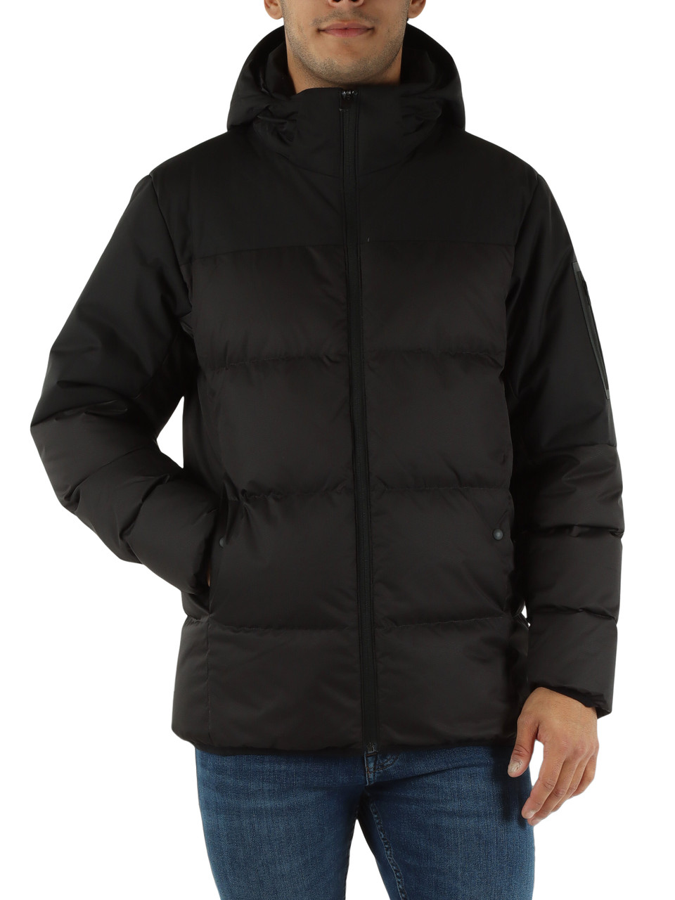 NERO | Piumino trapuntato con cappuccio BLOCK-X