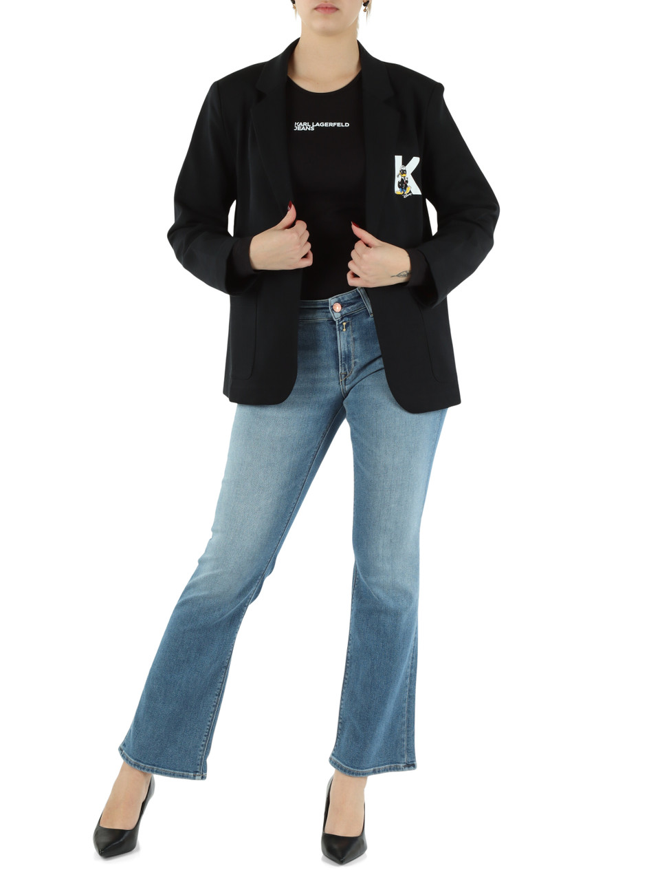 NERO | KL X DISNEY: Giacca in misto cotone con ricamo