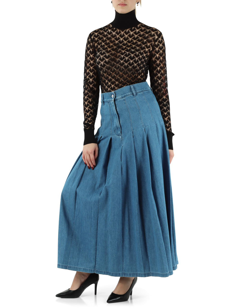 BLU CHIARO | GIULIVA HERITAGE X WEEKEND MAX MARA: Gonna in denim OPUNZIA