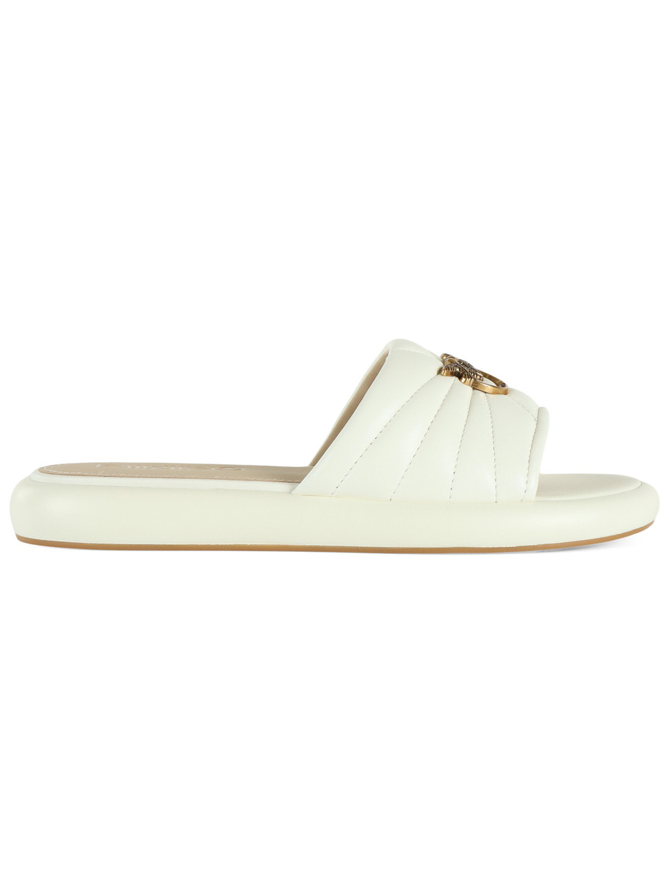 OFF WHITE | Ciabatta in pelle FIONA 03 con placca logo