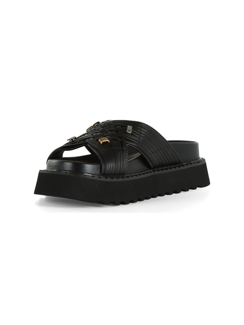 NERO | Sandali stile ciabatta in nappa KATE 09