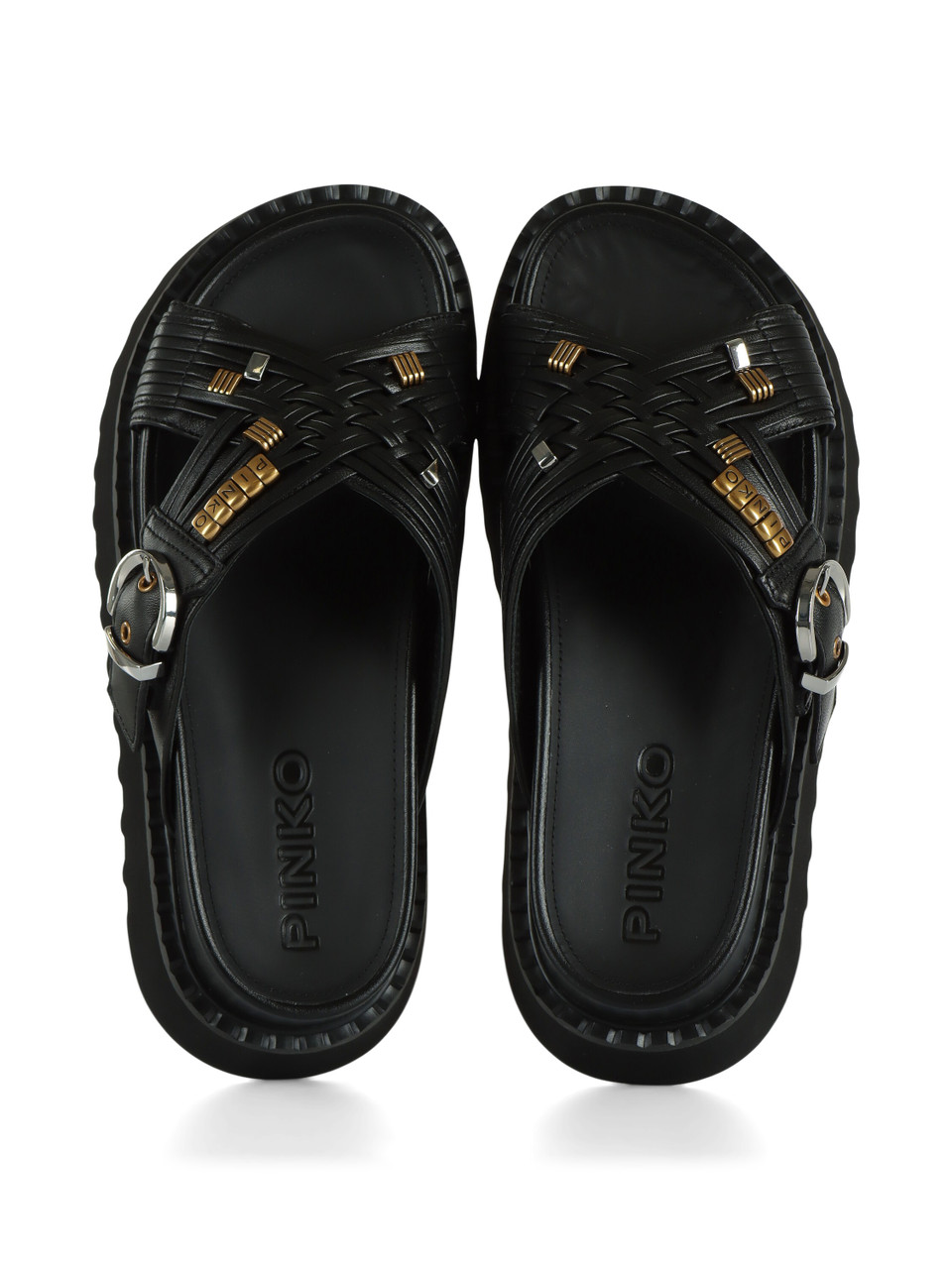 NERO | Sandali stile ciabatta in nappa KATE 09