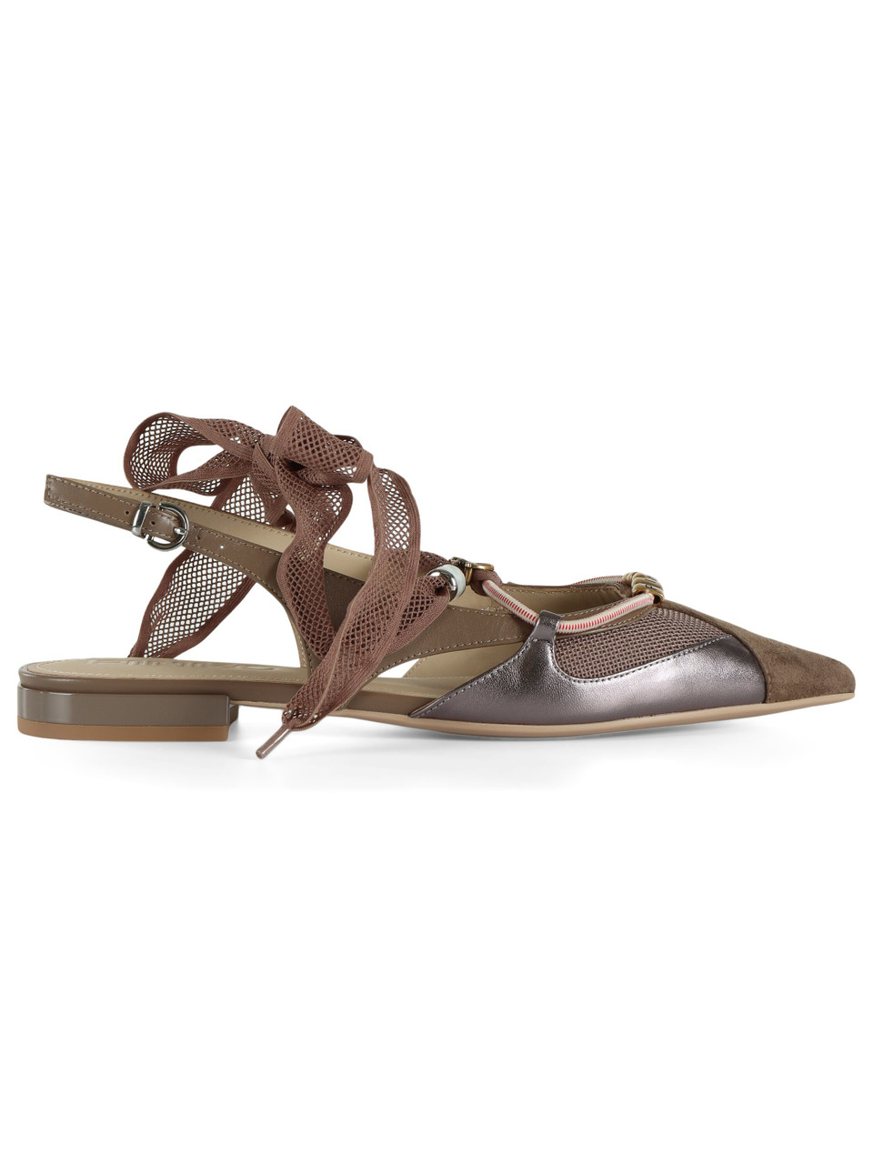 TORTORA | Slingback in pelle e tessuto GIANIRA 30