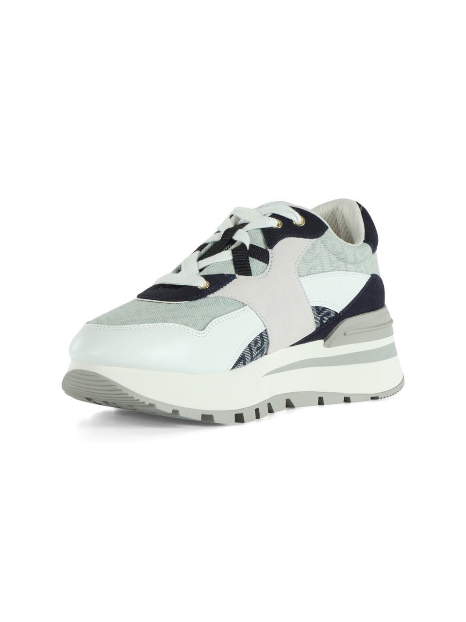 BIANCO | Sneakers in pelle e tessuto stampa logo AMAZING 42