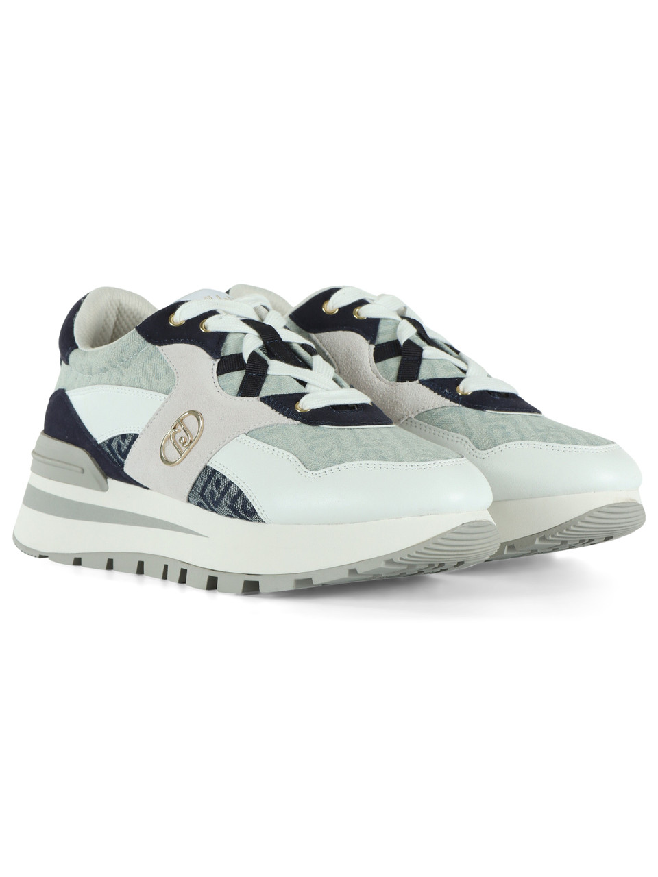 BIANCO | Sneakers in pelle e tessuto stampa logo AMAZING 42