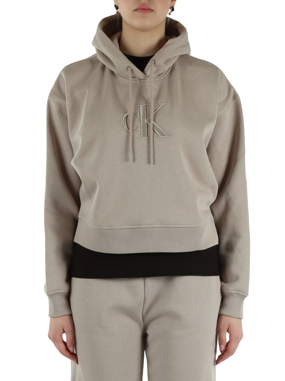 BEIGE | Felpa con cappuccio in misto cotone