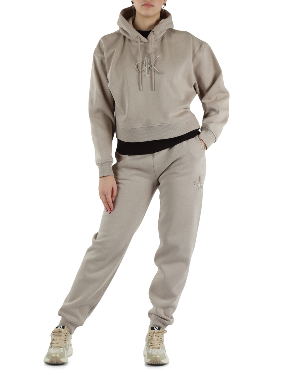 BEIGE | Felpa con cappuccio in misto cotone