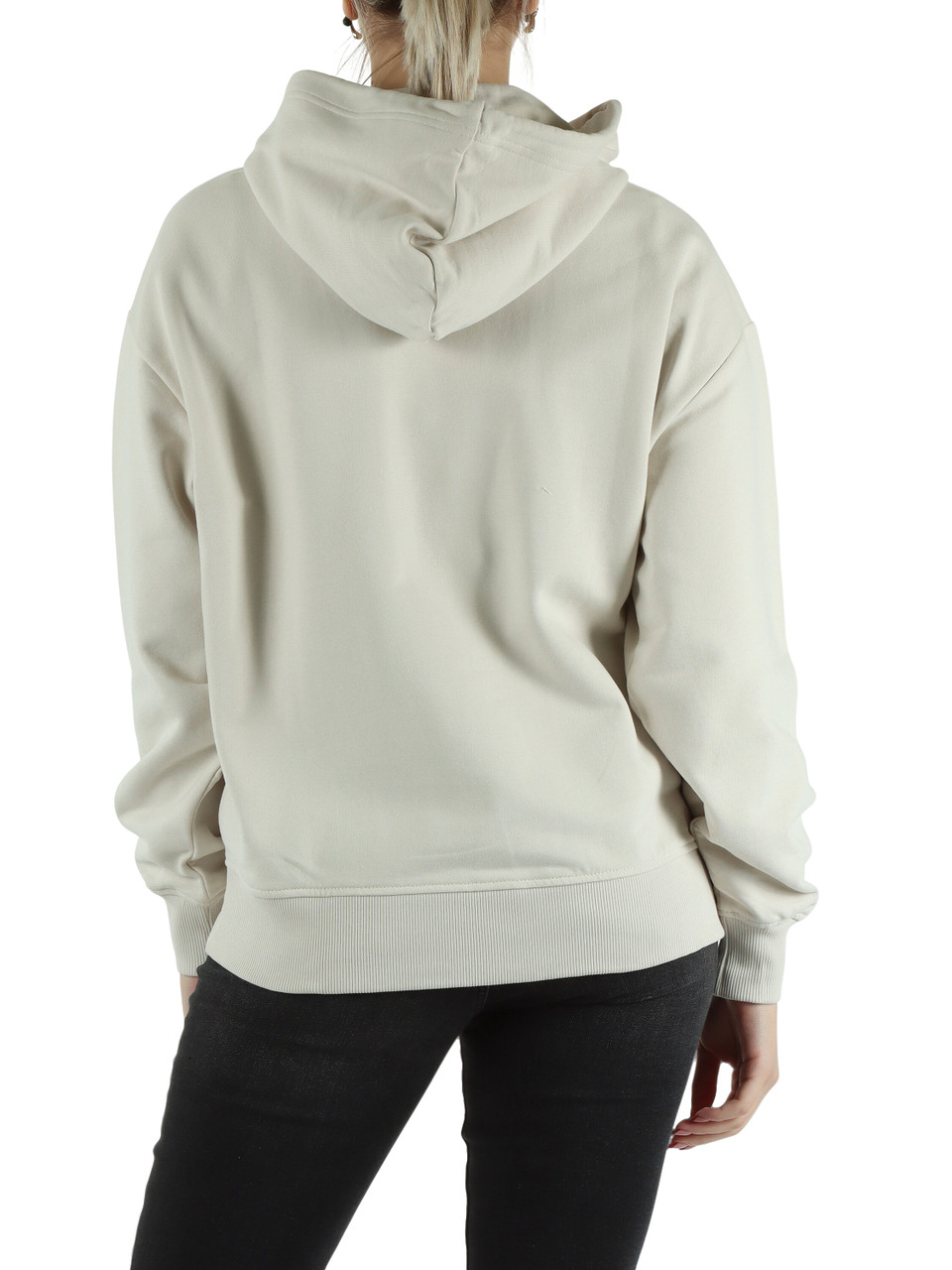 BEIGE | Felpa in cotone con zip e cappuccio