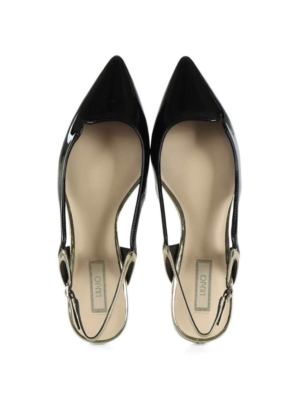 NERO | Sling back effetto vernice VIVIEN 07