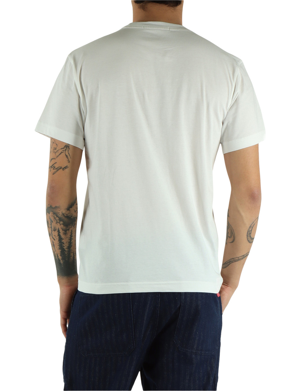 WEISS | Baumwoll-T-Shirt mit Logo-Patch auf der Vorderseite