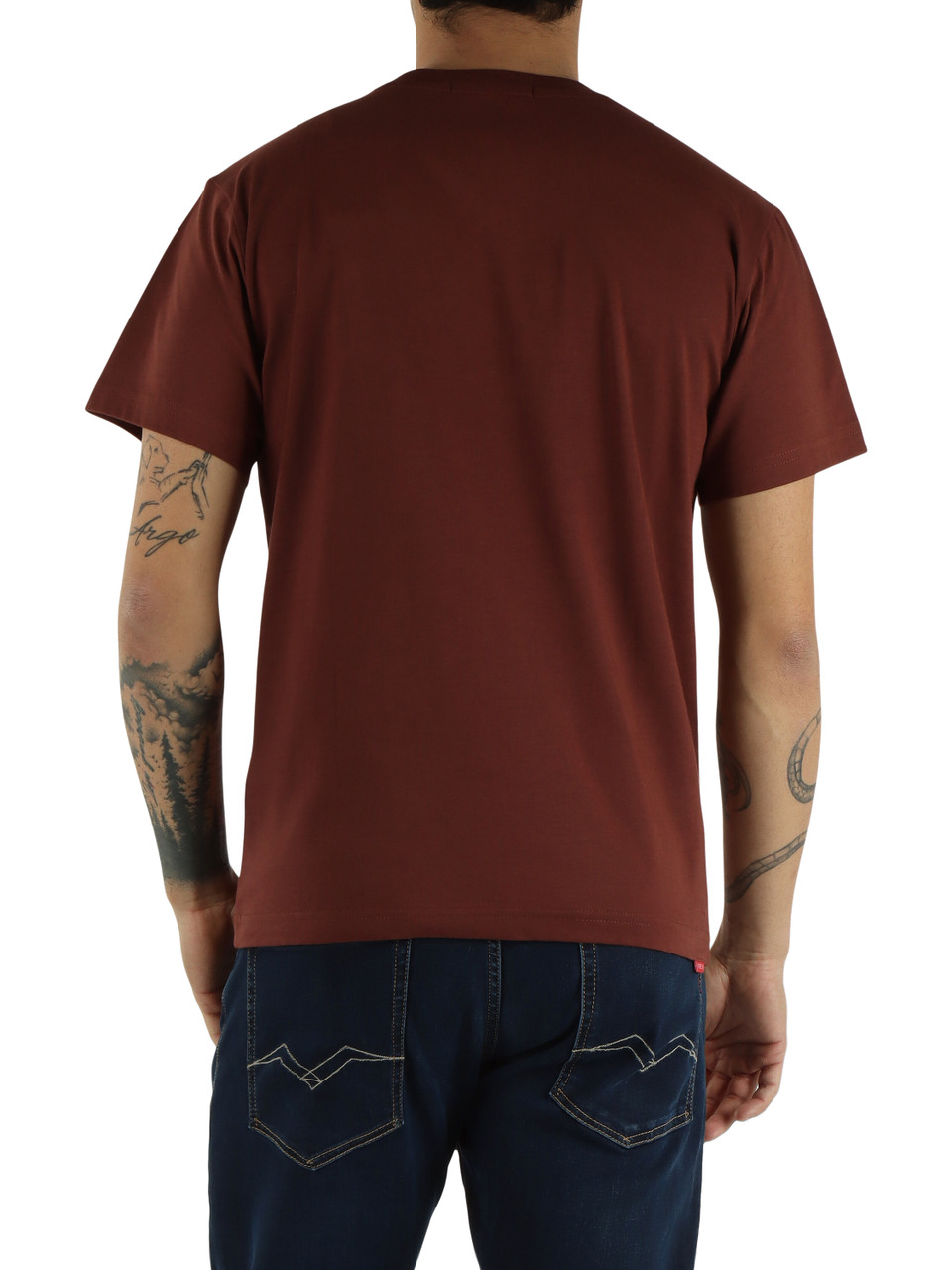 BORDEAUX | Baumwoll-T-Shirt mit Logo-Patch auf der Vorderseite