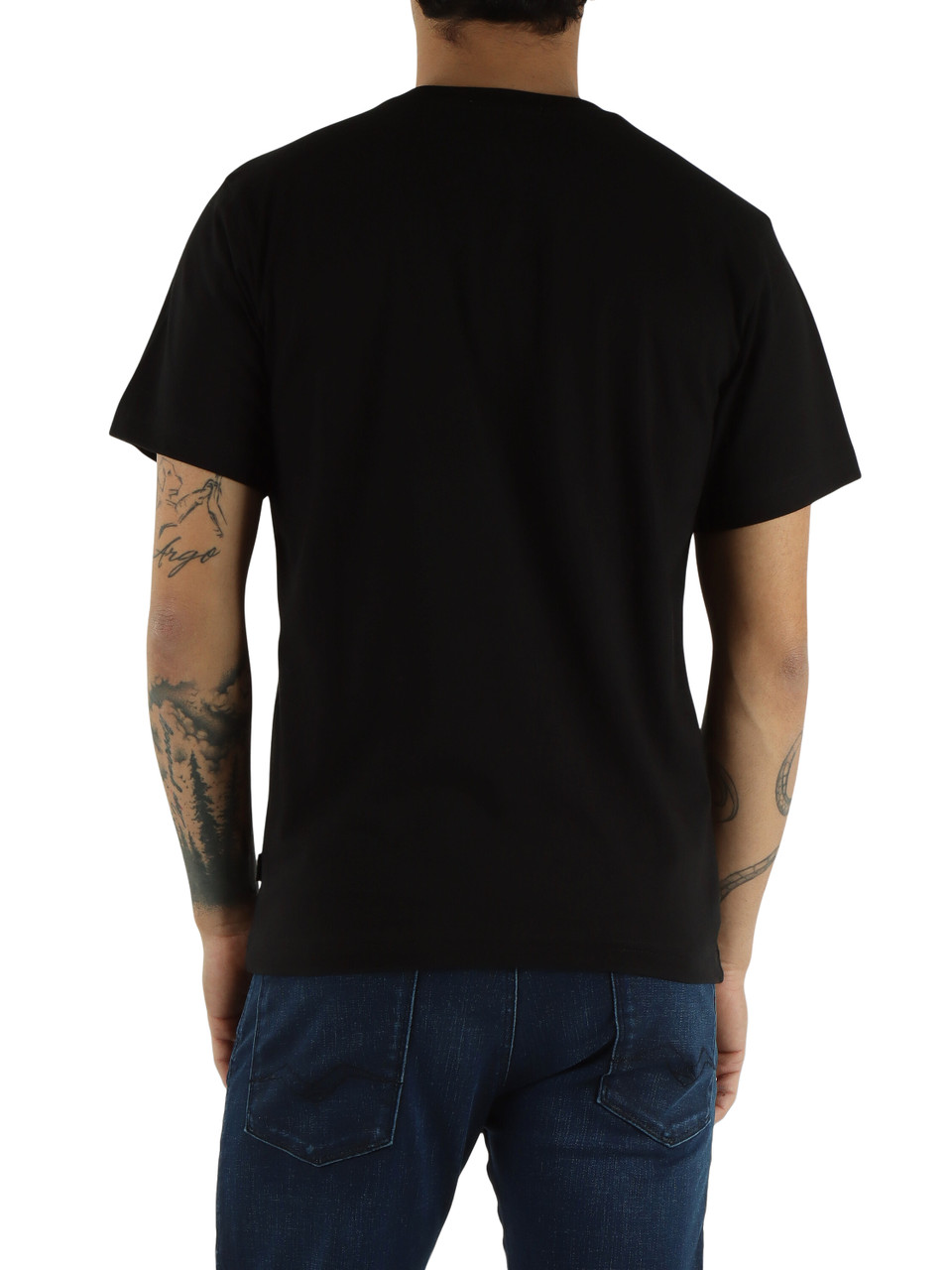 NERO | T-shirt in cotone con patch logo frontale