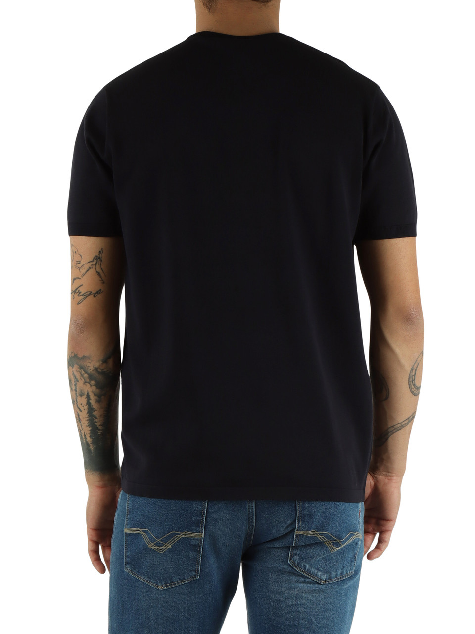 BLU SCURO | Maglia manica corta in cotone