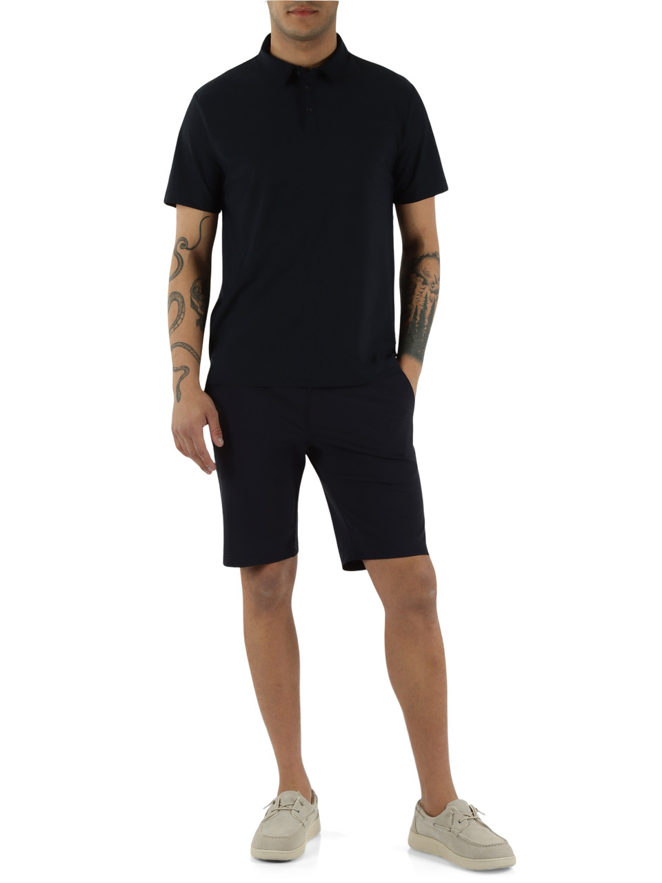 BLU SCURO | Polo in tessuto tecnico traspirante VASCO BAIABLUE