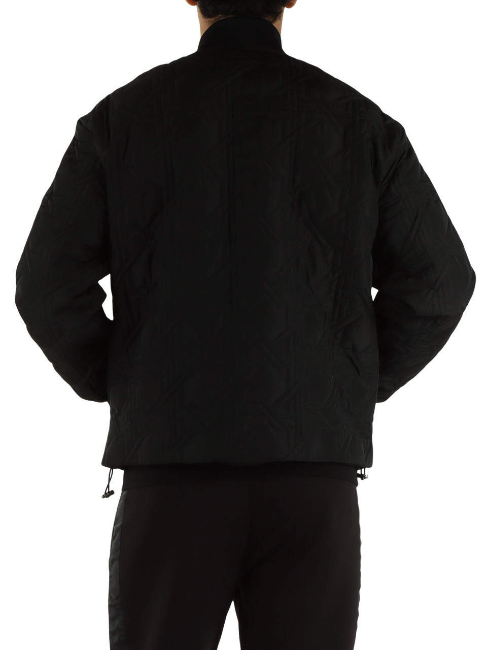 NERO | Giubbotto in tessuto tecnico con motivo logo trapuntato