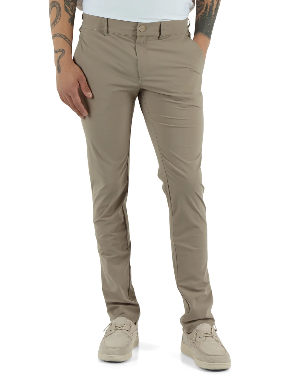 BEIGE | Pantalone in tessuto tecnico stretch SERGE LESCADA