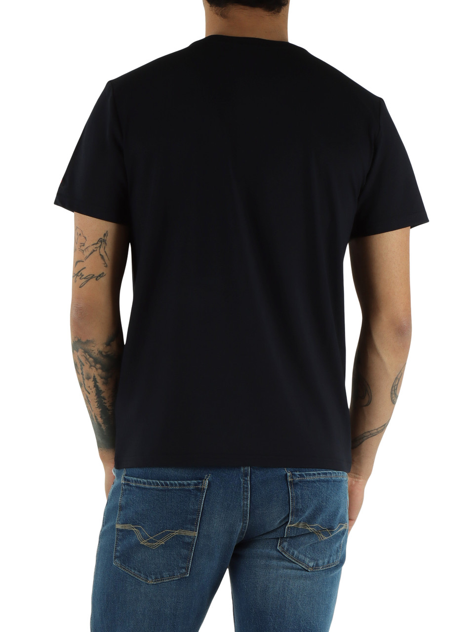 BLU SCURO | T-shirt in misto cotone e seta ZOLE 02