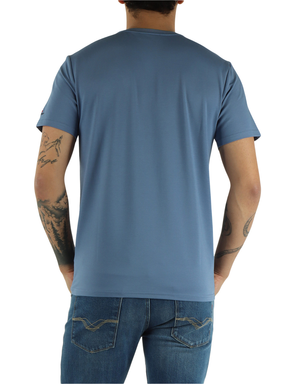 BLU CHIARO | T-shirt in misto cotone e seta ZOLE 02