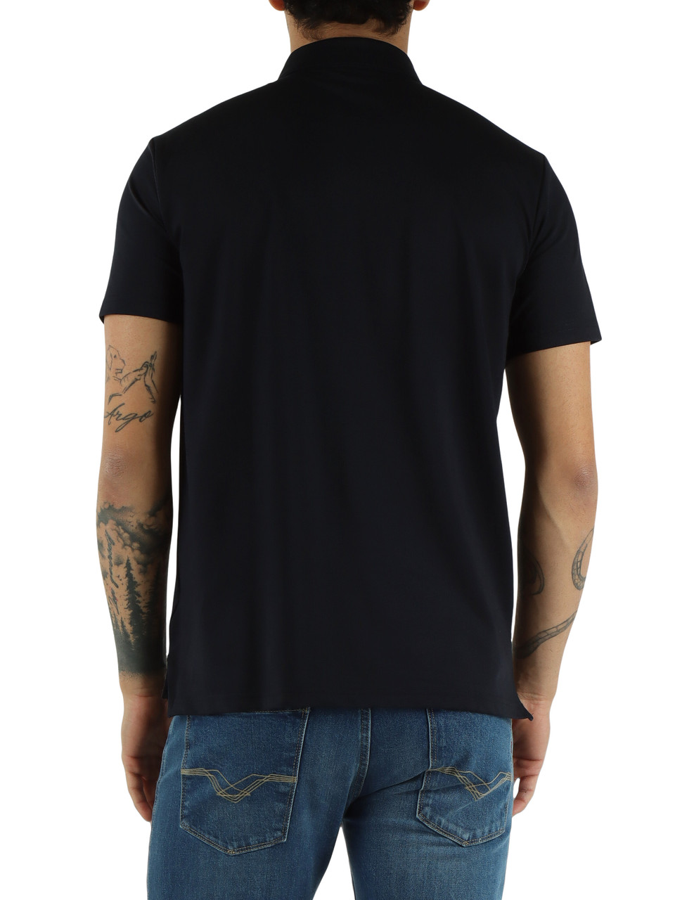 Dunkelblau | MEZZOLA 02 Poloshirt aus Baumwoll-Seiden-Mischung