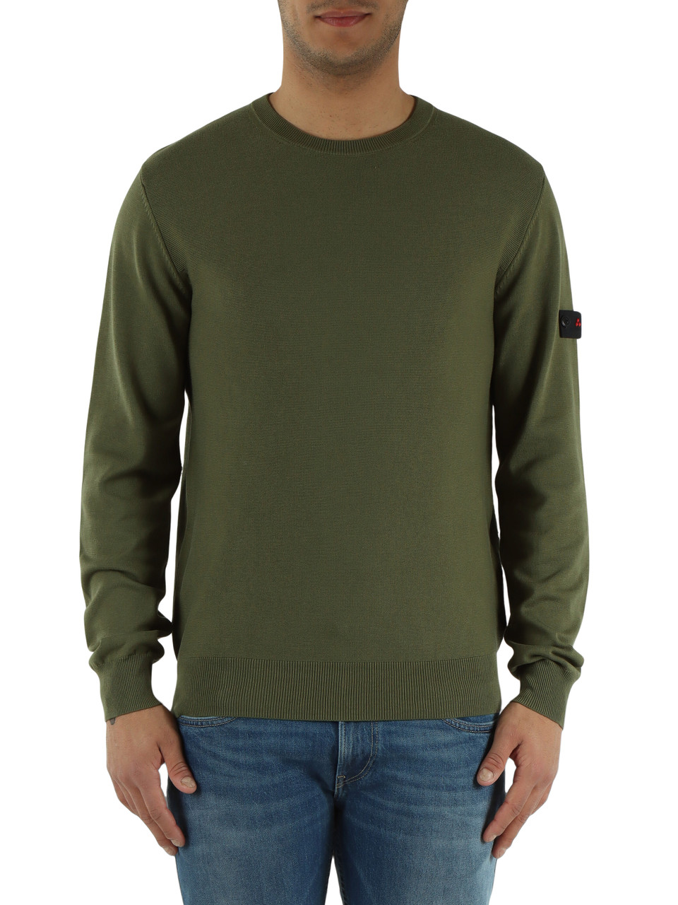 Militärgrün | Rundhals Baumwollpullover GANNA 03