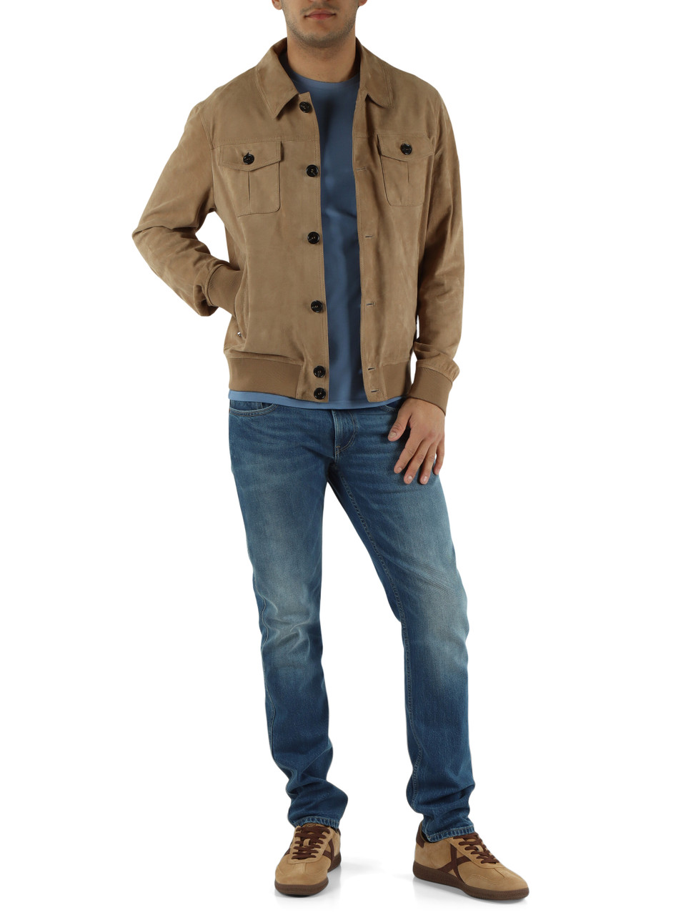 MARRONE CHIARO | Giacca in pelle DESTINY SUEDE 02