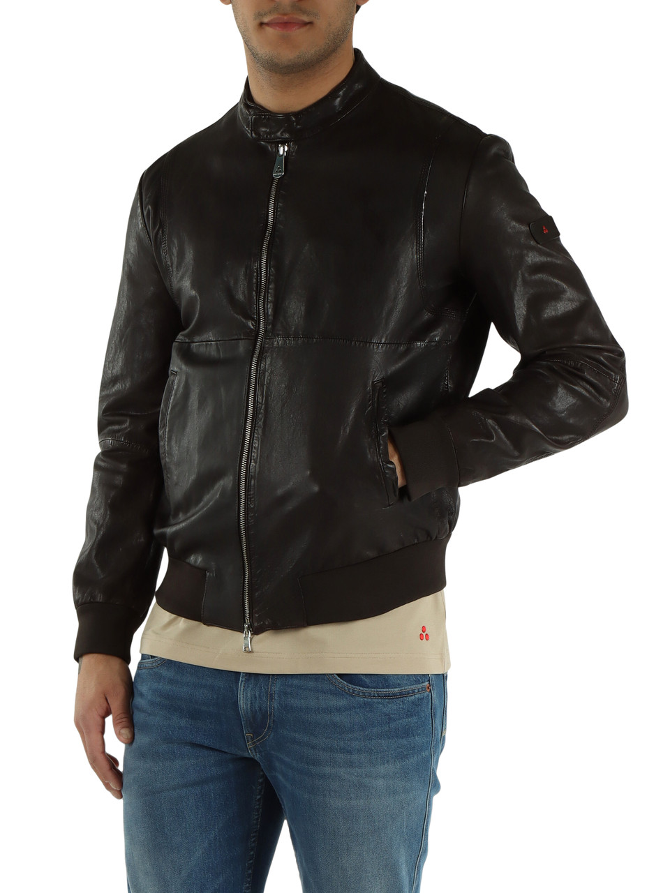 GRIGIO SCURO | Giacca in pelle effetto vintage TUREIA PPT