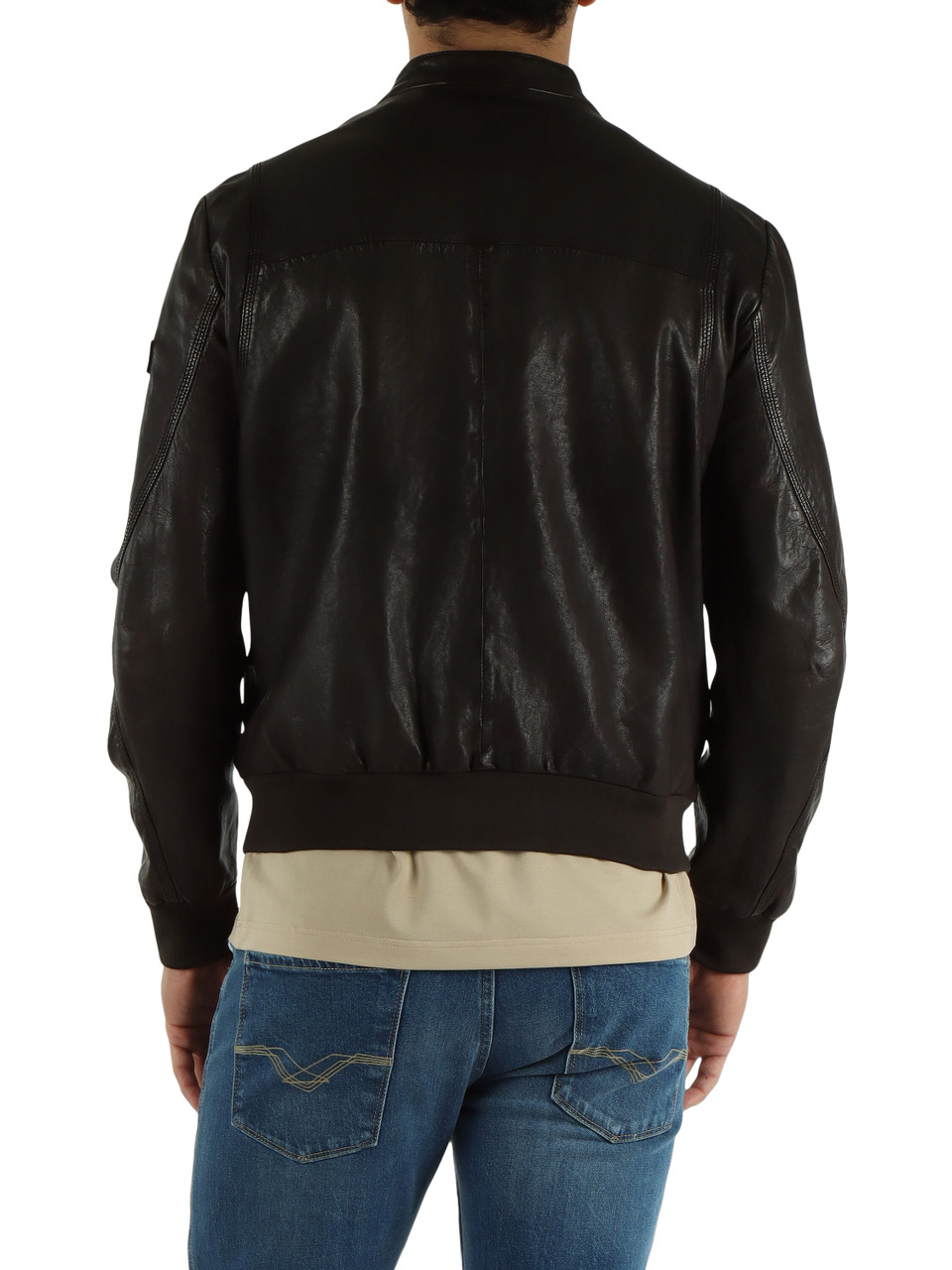 GRIGIO SCURO | Giacca in pelle effetto vintage TUREIA PPT