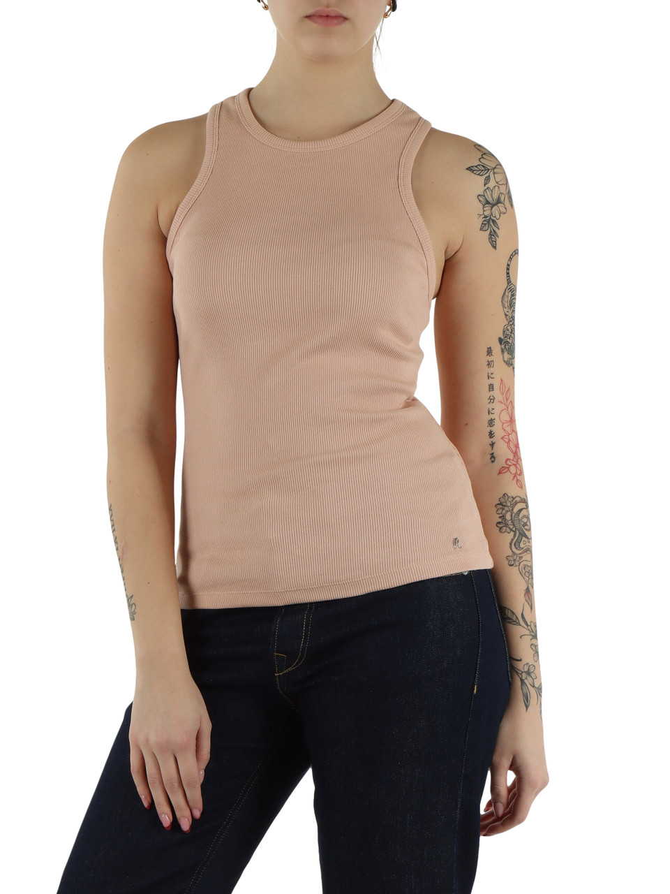 CIPRIA | Canotta a costine in cotone stretch