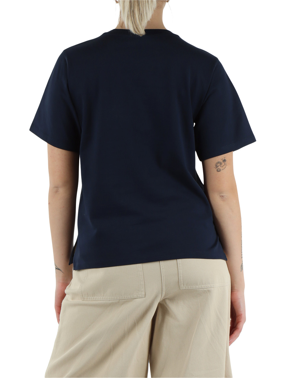 BLU SCURO | T-shirt in cotone VENACO con ricamo logo