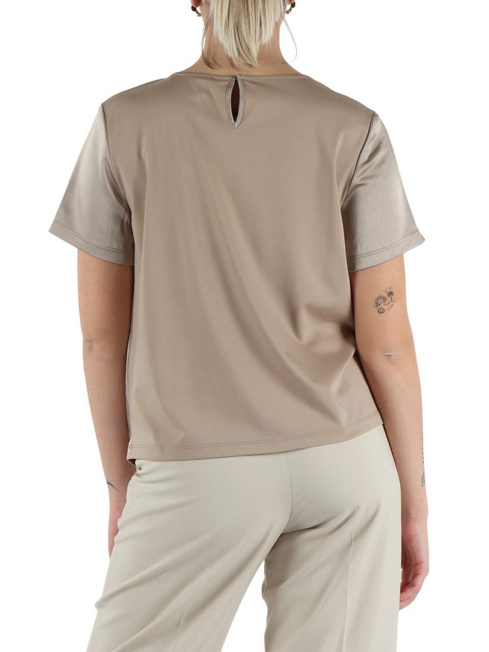 BEIGE | Blusa con pannelli a contrasto ZONA