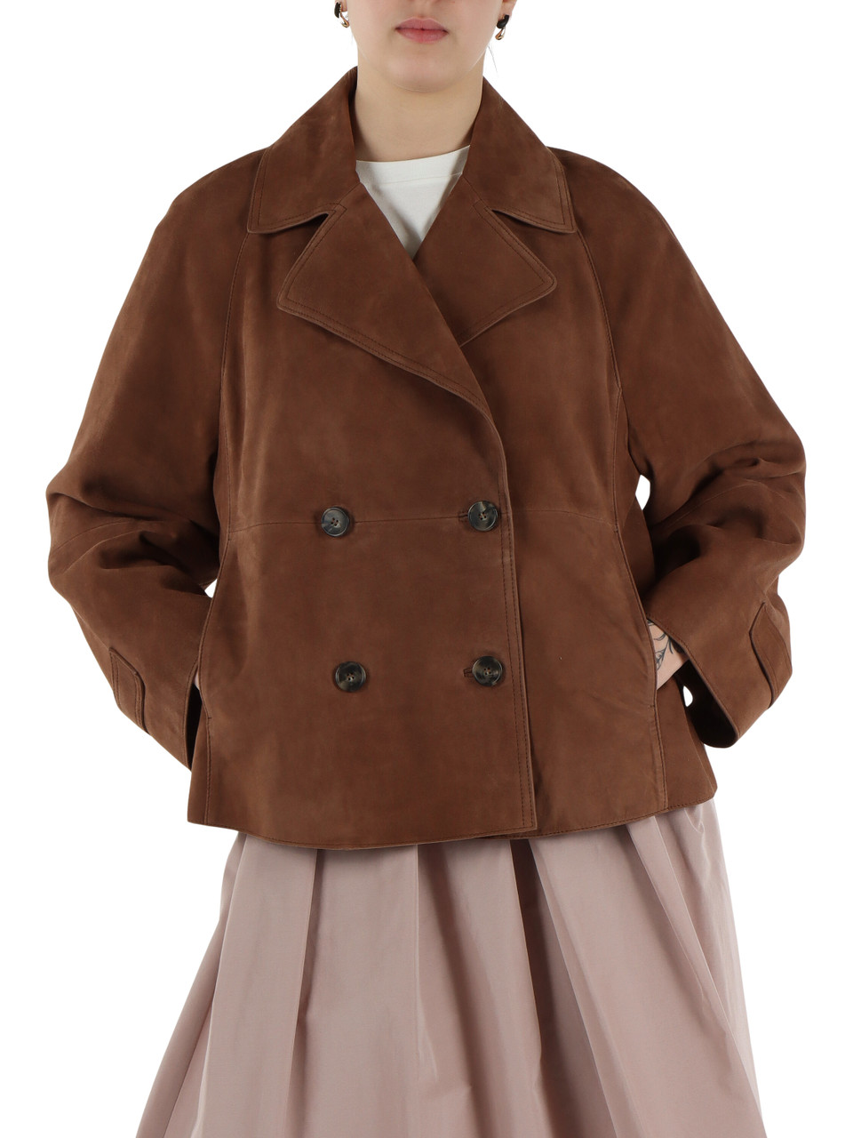 CUOIO | Giacca doppiopetto in suede SOSPIRO