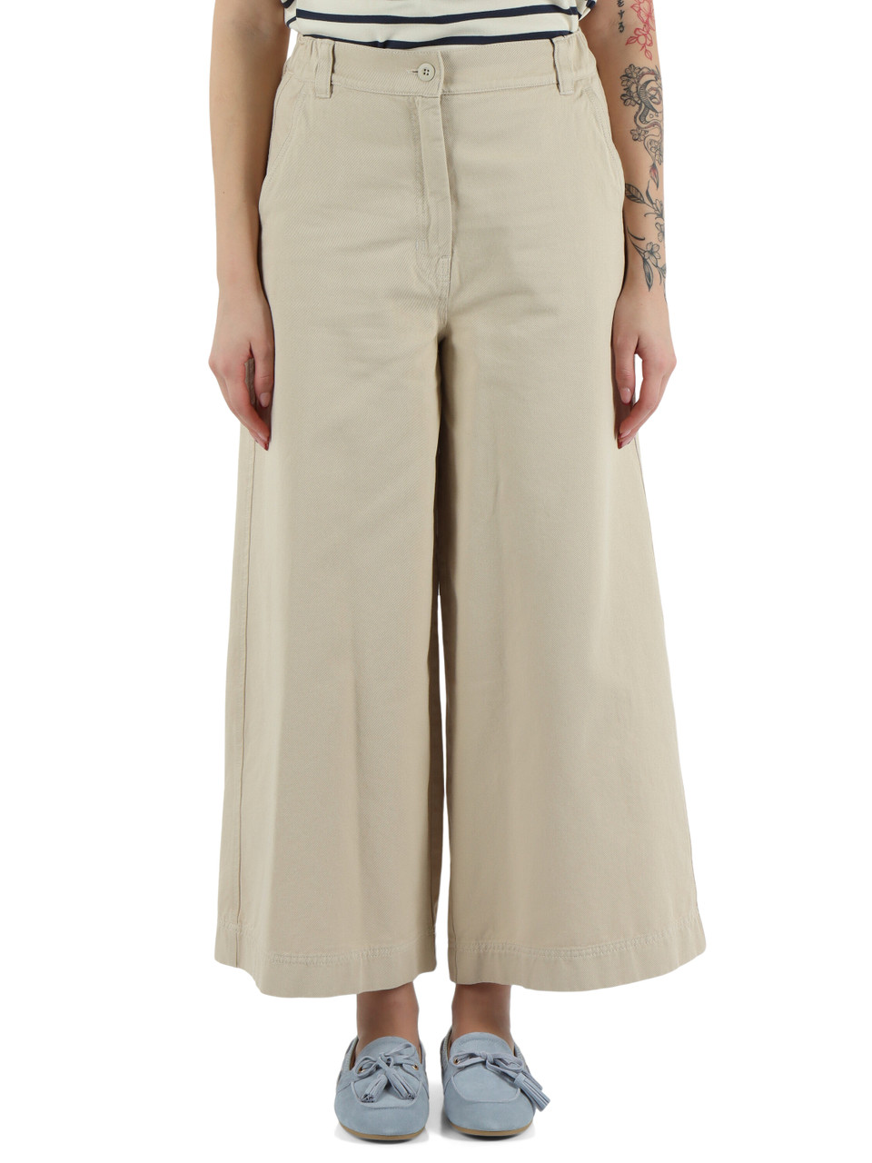 BEIGE | Pantalone in drill di cotone ARIETE