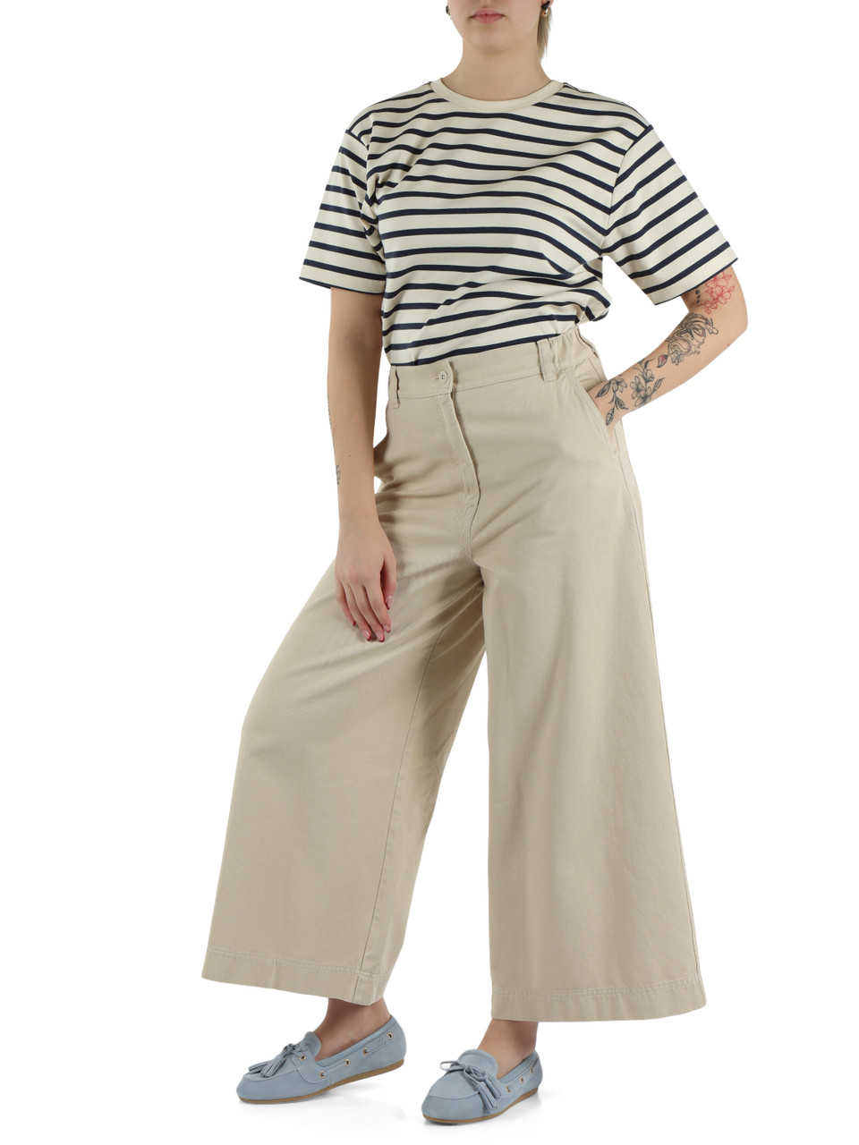 BEIGE | Pantalone in drill di cotone ARIETE