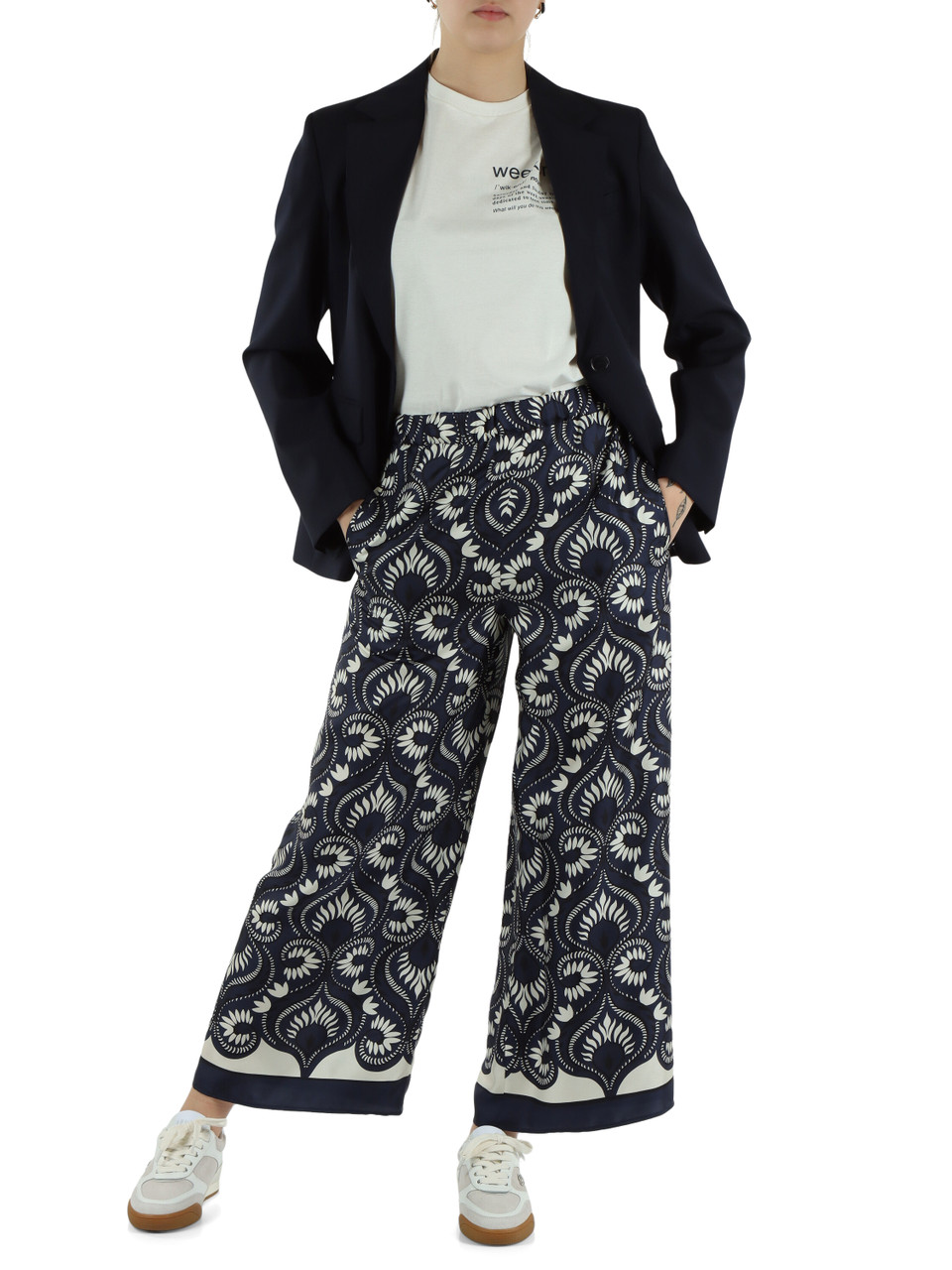 BLU SCURO | Giacca monopetto in lana vergine LAMINE