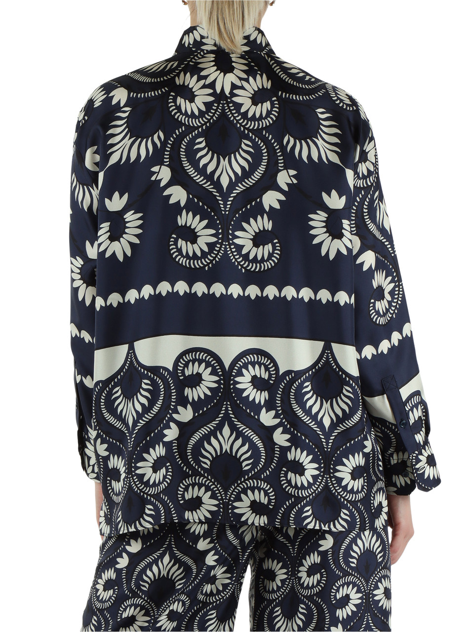 BLU | Camicia in twill di seta stampata LASTRA