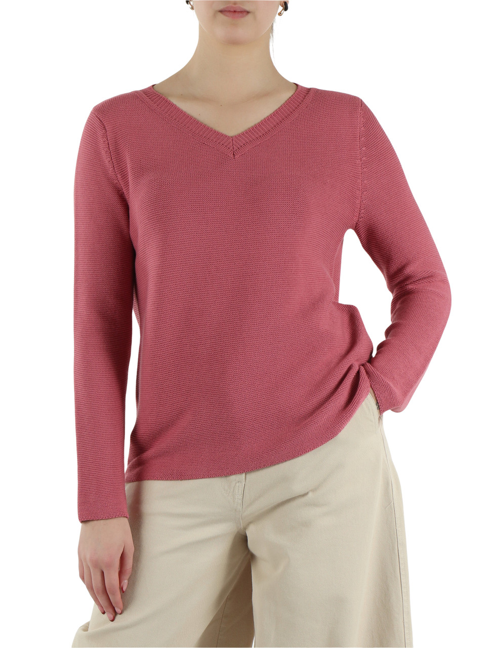 ROSA | Maglia collo a V in cotone AGO
