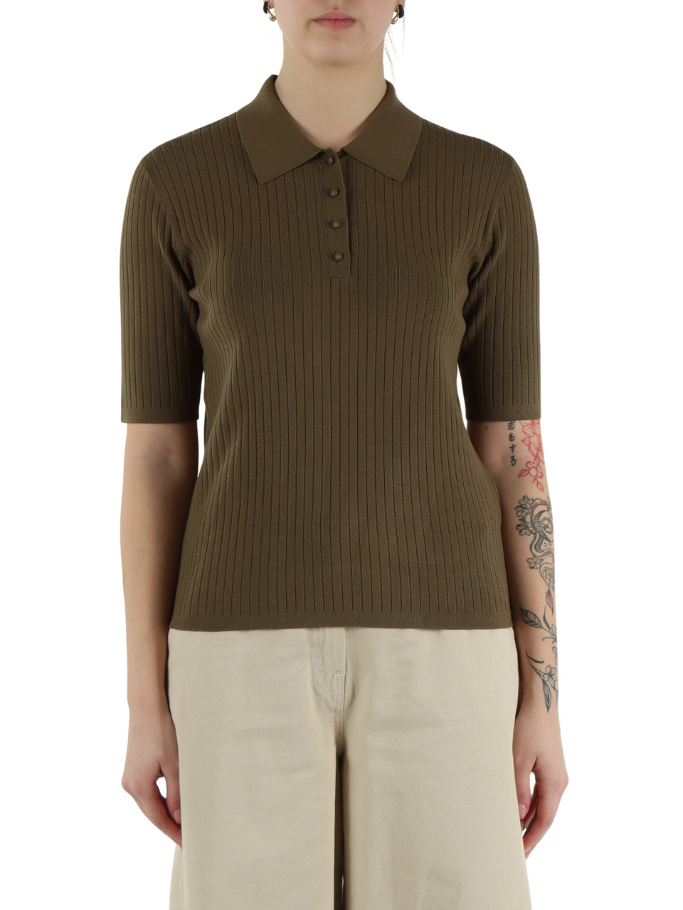 VERDE MILITARE | STUDIO: Polo in maglia di misto viscosa OSCURI