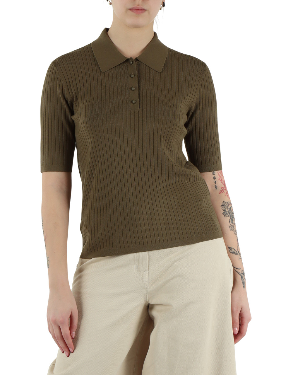 VERDE MILITARE | STUDIO: Polo in maglia di misto viscosa OSCURI